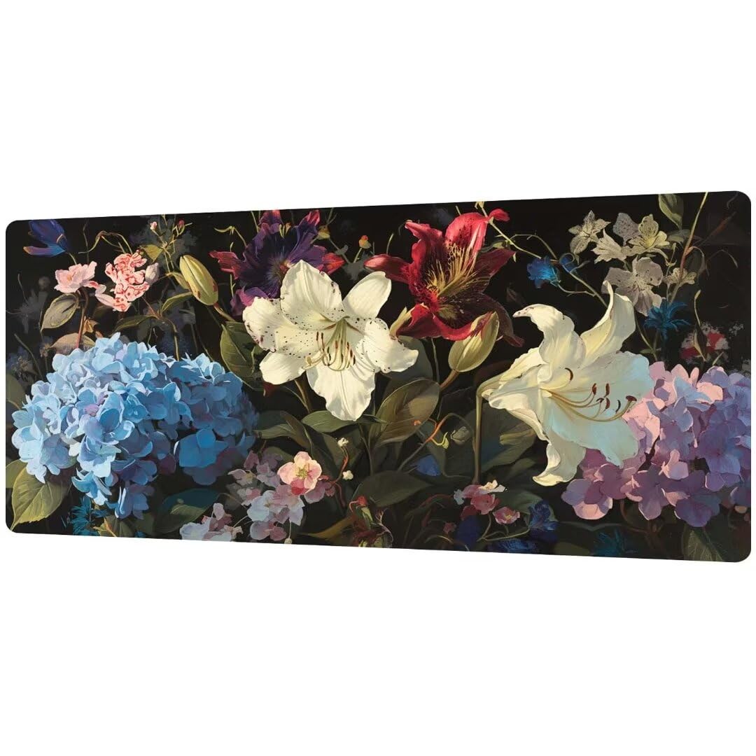 Alfombrilla Ratón Raton XXL Gaming, Mouse Pad Mousepad XXL, Alfombrilla Alfombra Escritorio Gaming, Almohadilla Tapete Raton, Protector Tapete Mesa Escritorio, Alfombrillas Lily 1200x600x4mm D809