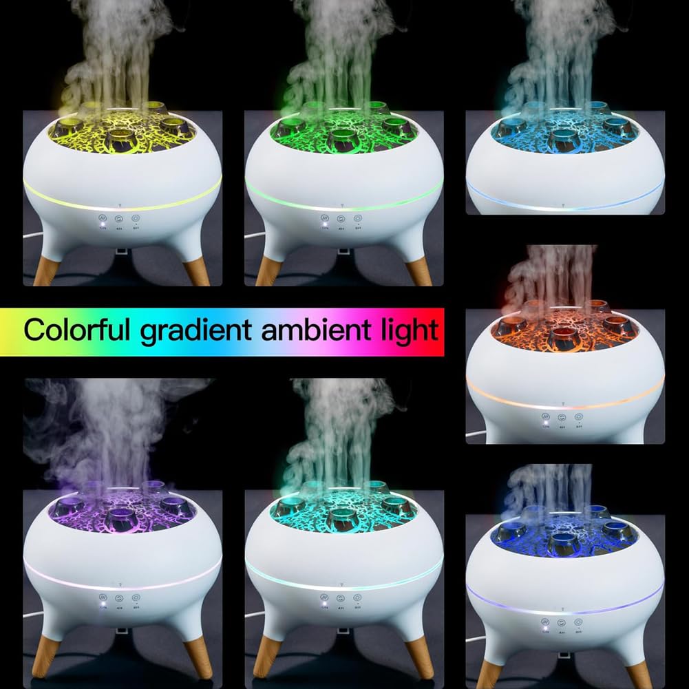 Diffusore di Oli Essenziali Umidificatore d'Aria Dinamico Medusa Diffusore di Aromi da 250 Ml con 7 Luci A LED, Telecomando, Spegnimento Automatico E Timer, per Camera da Letto, Ufficio, Yoga