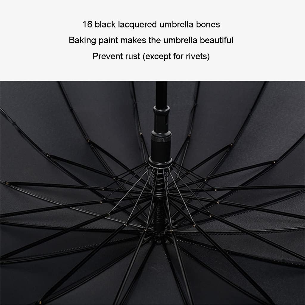 16-Bone Plain Umbrella Long-Handled Straight Umbrella Windproof 