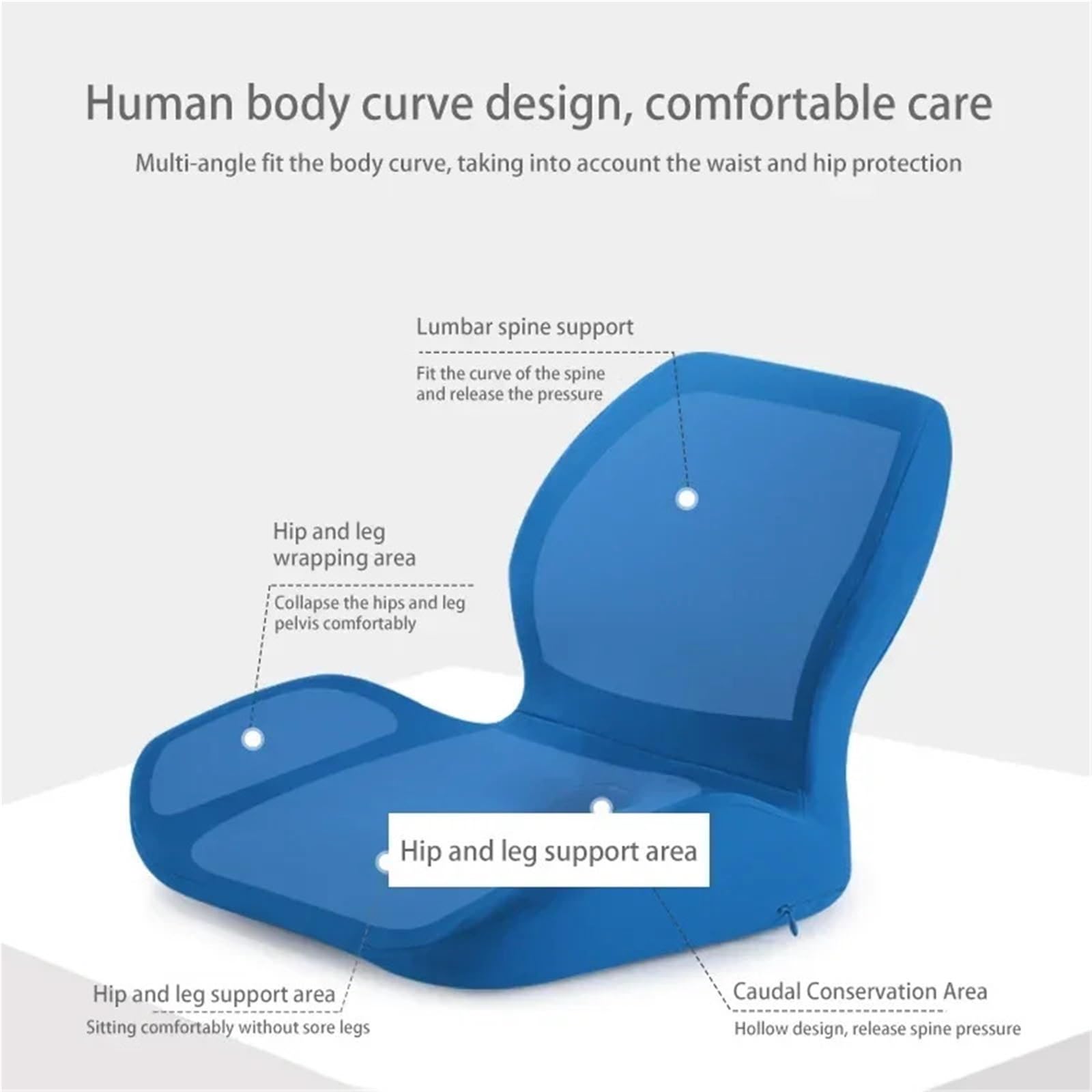 Memory Foam Sitzkissen Memory-Schaum-Sitzkissen for Zuhause, Büro, Stuhl, Unterstützung, Taille, Rücken, Auto, Hüfte, Massage Für Bürostuhl(Light Grey)