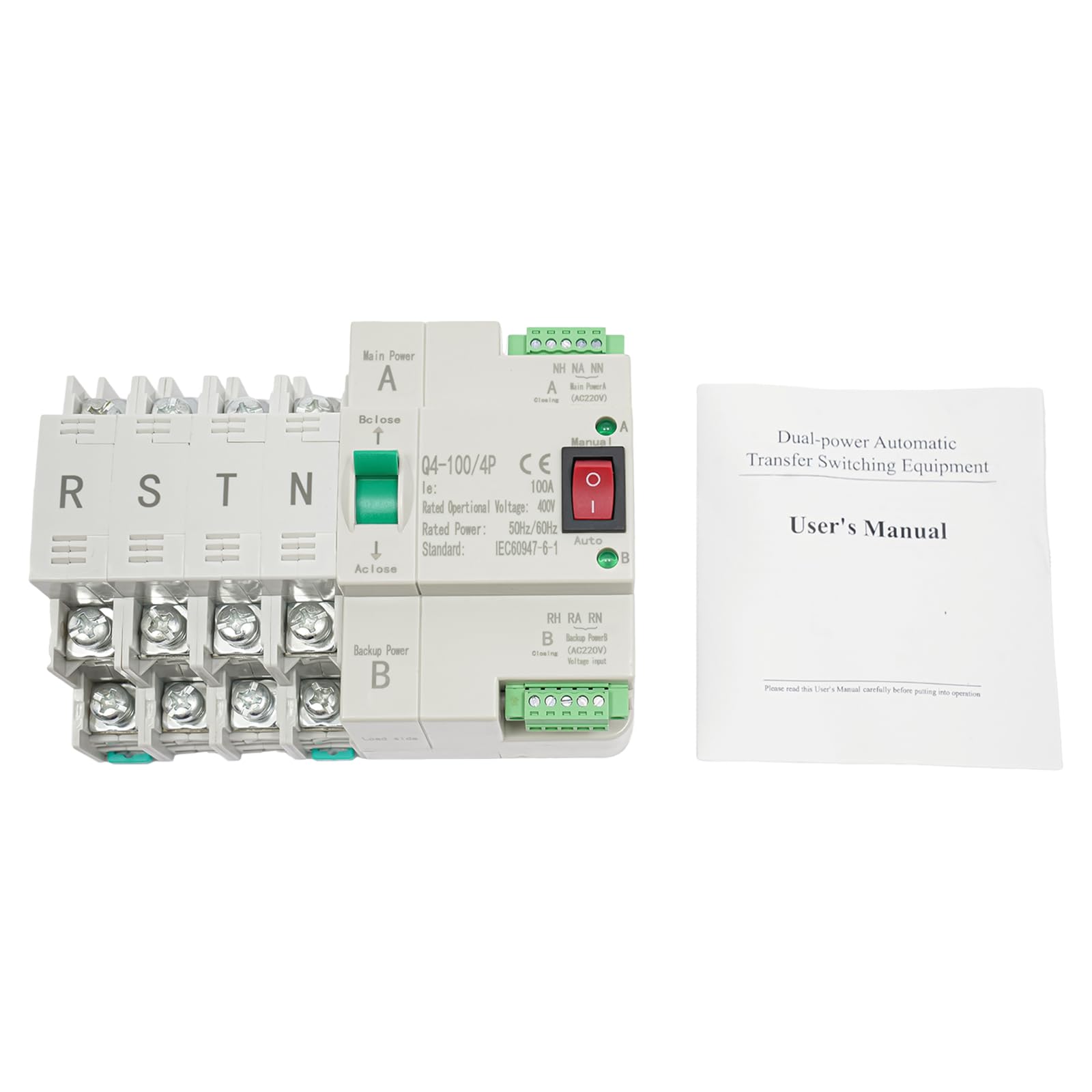 Przełącznik transferowy Dual Power Automatyczny AC 230V 4P 63A Przełącznik obciążenia Przełącznik zasilania awaryjnego, do zastosowań komunalnych UPS Falownik Solarny
