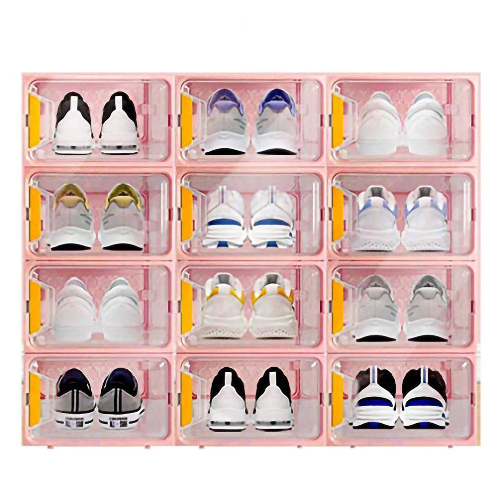 Dami Shoe Storage Transparent Shoe Box,Fits Within 44 Yards,Stackable Storage Boxes Multifunctional Storage 12 Pack