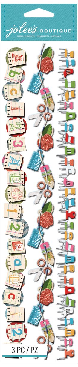 Jolee's Boutique Dimensional Border Stickers, Back to School
