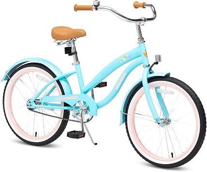 ACEGER Girls Beach Cruiser Bike للأطفال من عمر 5 إلى 13 عامًا، 16 بوصة 18 بوصة 20 بوصة 24 بوصة دراجة أطفال أحادية السرعة متضمنة فرامل كوستر، عاكسات أمامية وخلفية، 24 بوصة" 7 سرعات مع فرامل مزدوجة