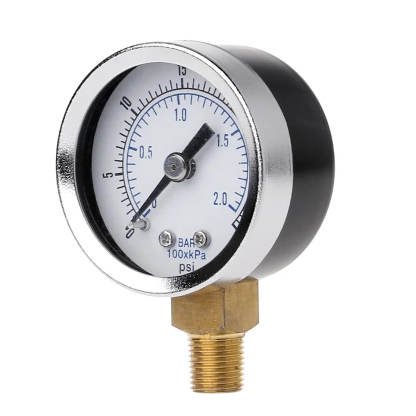 Manometro 0-30 psi 0-2 bar Manometro idraulico a bassa pressione Manometro a doppia scala Filettatura 1/8" BSPT for carburante 1 pz