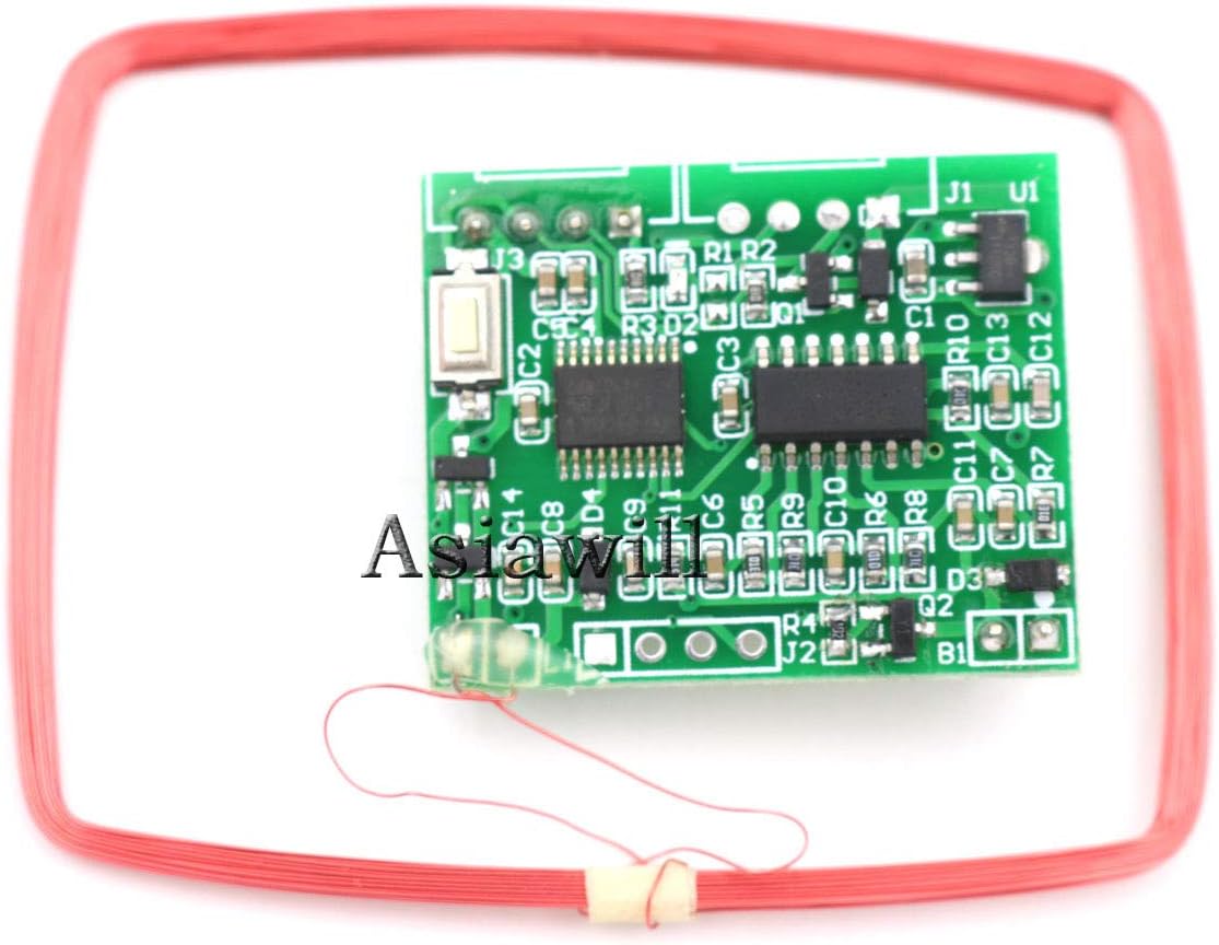 Asiawill 125K EM4100 RFID Card Reader Module/Non-Contact RF ID Card Module w/Buzzer/Coil/ID card Compatible for Arduino - Green - Image 3