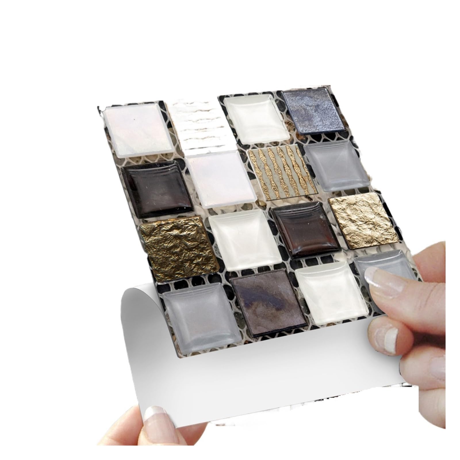 Naklejki imitujące płytki mozaikowe, Mosaic Tile Sticker Multicolor 10x10 cm Self-Adhesive 10/20/50 pcs(Color 1,10x10CMx50PCS)