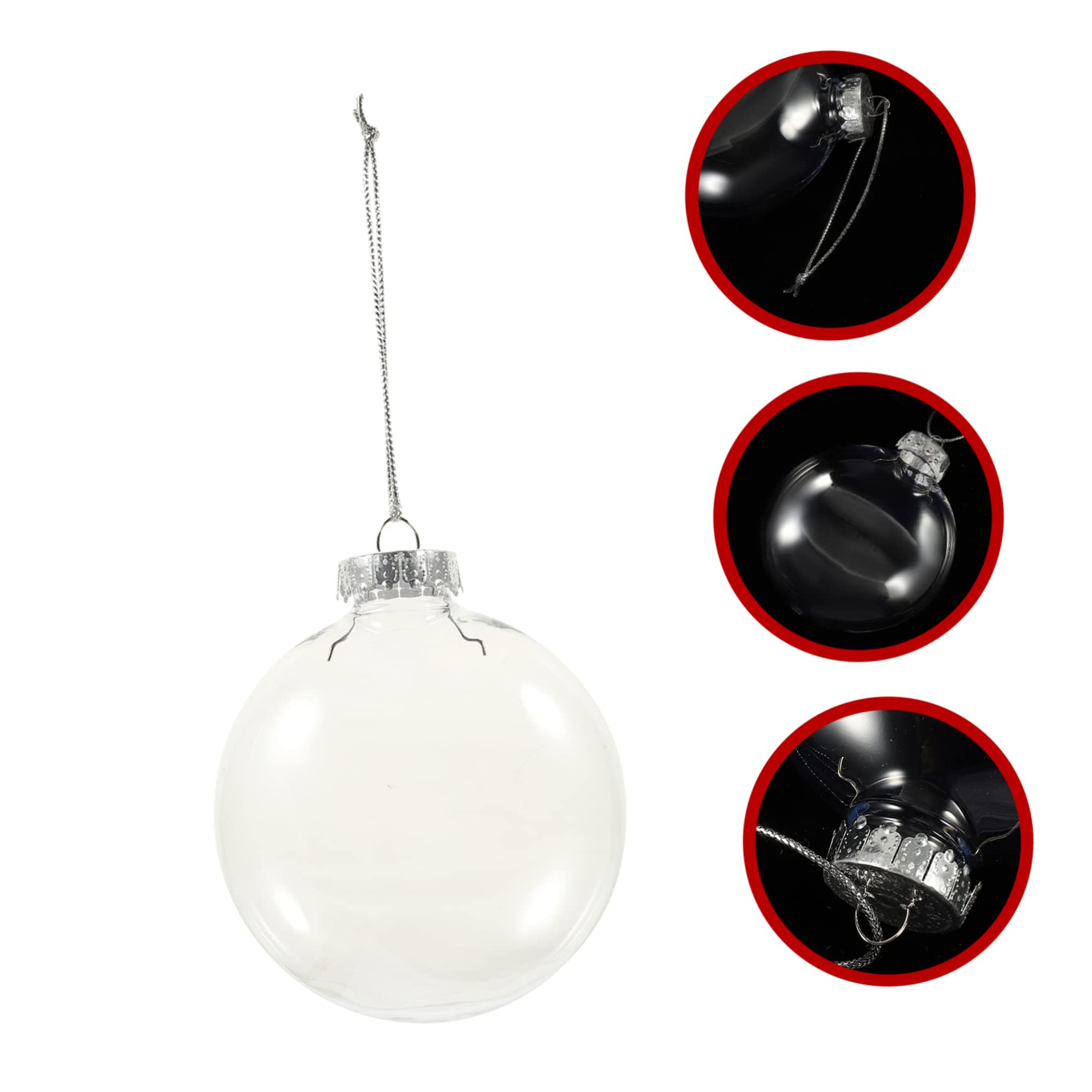 CAXUSD 10Pcs Clear Christmas Ball Ornaments Fillable Flat Hanging Xmas Decorations for Diy Crafts and Holiday Home Decor - Image 3