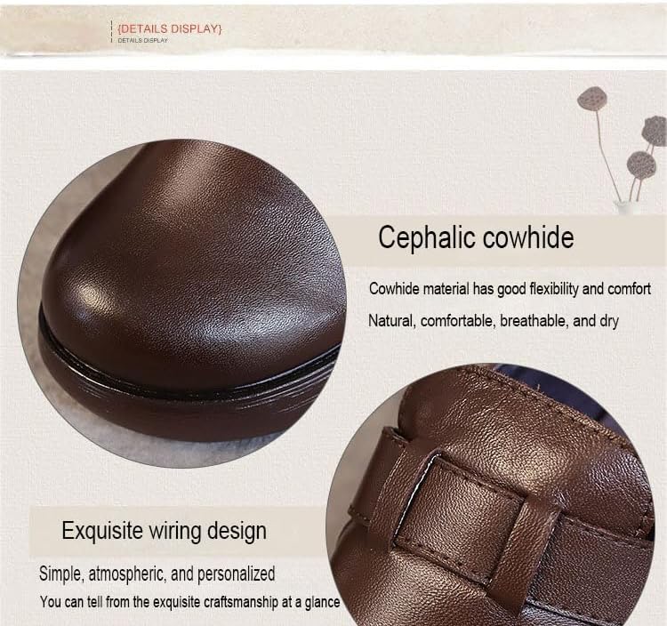 Women's Retro Leather Belt Buckle Thick Sole Loafers Fashionable and Comfortable Handmade Leather Thick Soled Shoes - Image 5