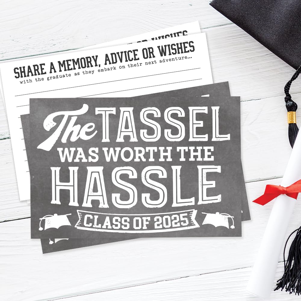 m&h invites 2025 Graduation Wishes and Advice Cards - 50 Count - Share A Memory, Advice and Wishes for Grad of Class of 2025 Party Decorations