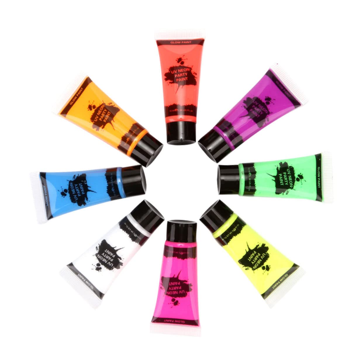 24 Piezas Pintura Fluorescente Para La Cara Pintura Corporal Luminosa Lavable Pinturas Faciales Reactivas Uv Pinturas Faciales Luminosas Material Cosmético Capa Superior Rostro