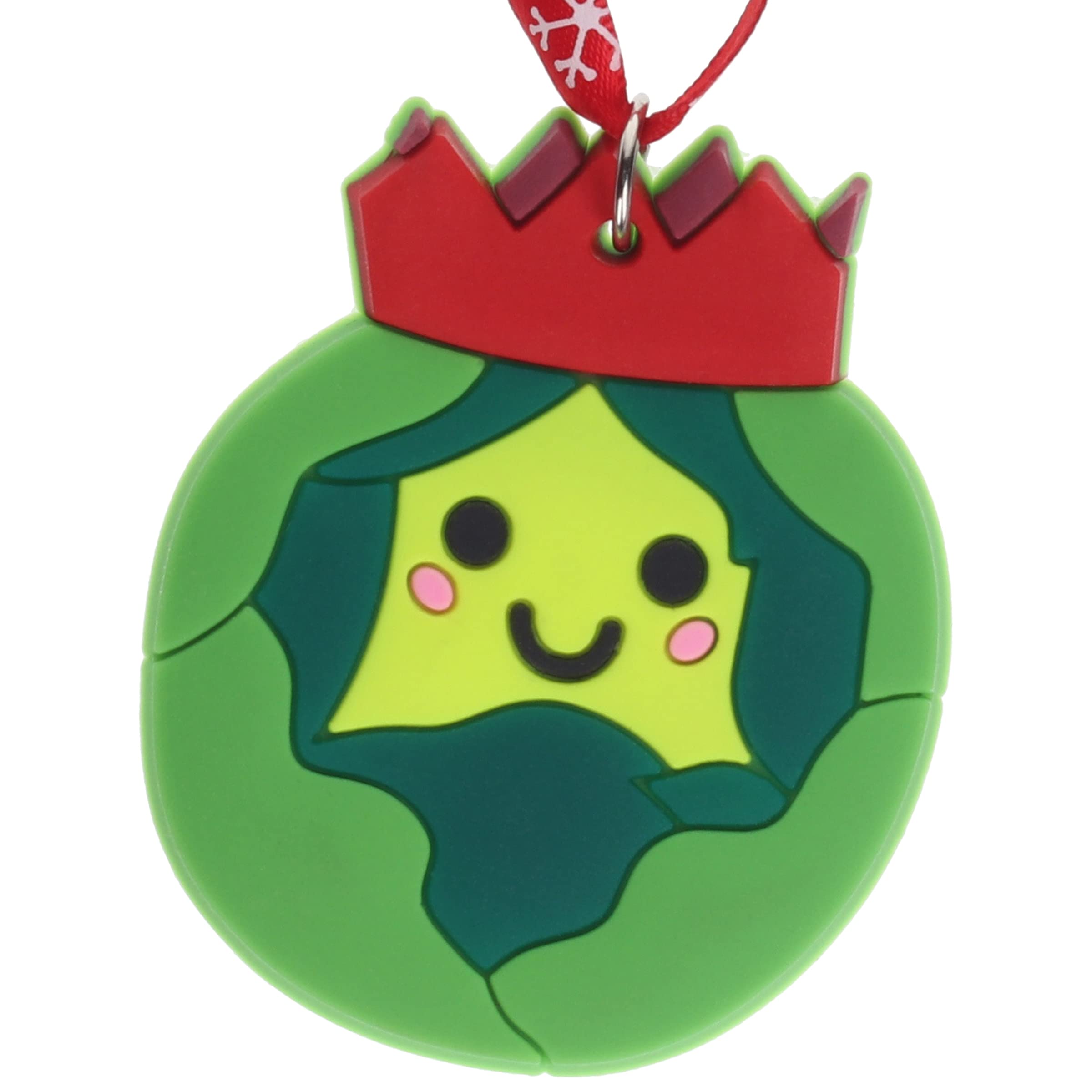 Cute Brussels Sprout Hanging Christmas Tree Decoration Silicone Ornament Novelty Bauble - Stocking Filler - Secret Santa - Colourful Multicoloured - Small Gift - Funny