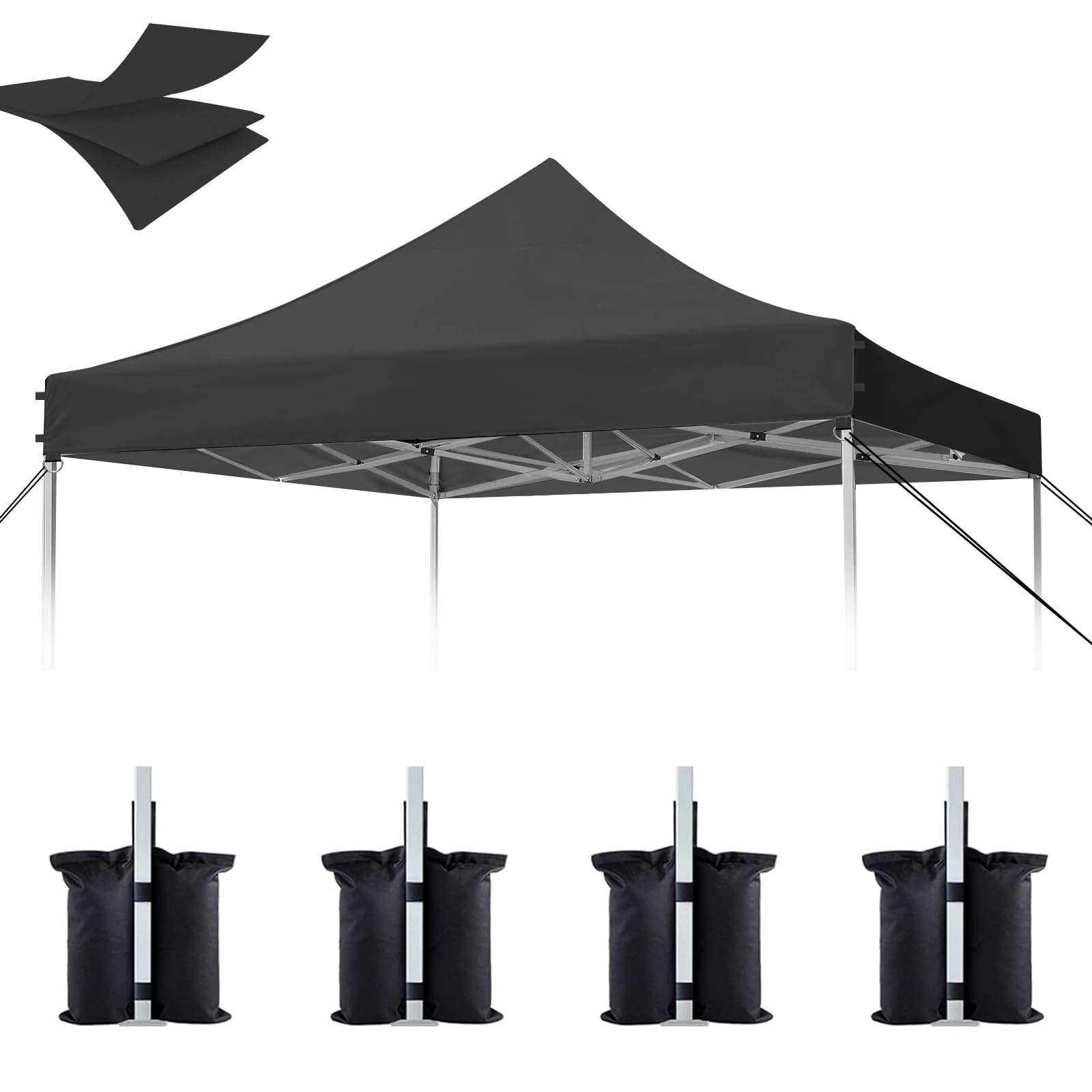 10x10 Canopy Replacement Top, 500D Heavy Duty Waterproof Canopy Replacement Top for Peak Pole Straight Leg Frame, Pop Up Canopy Tent Cover with UV
