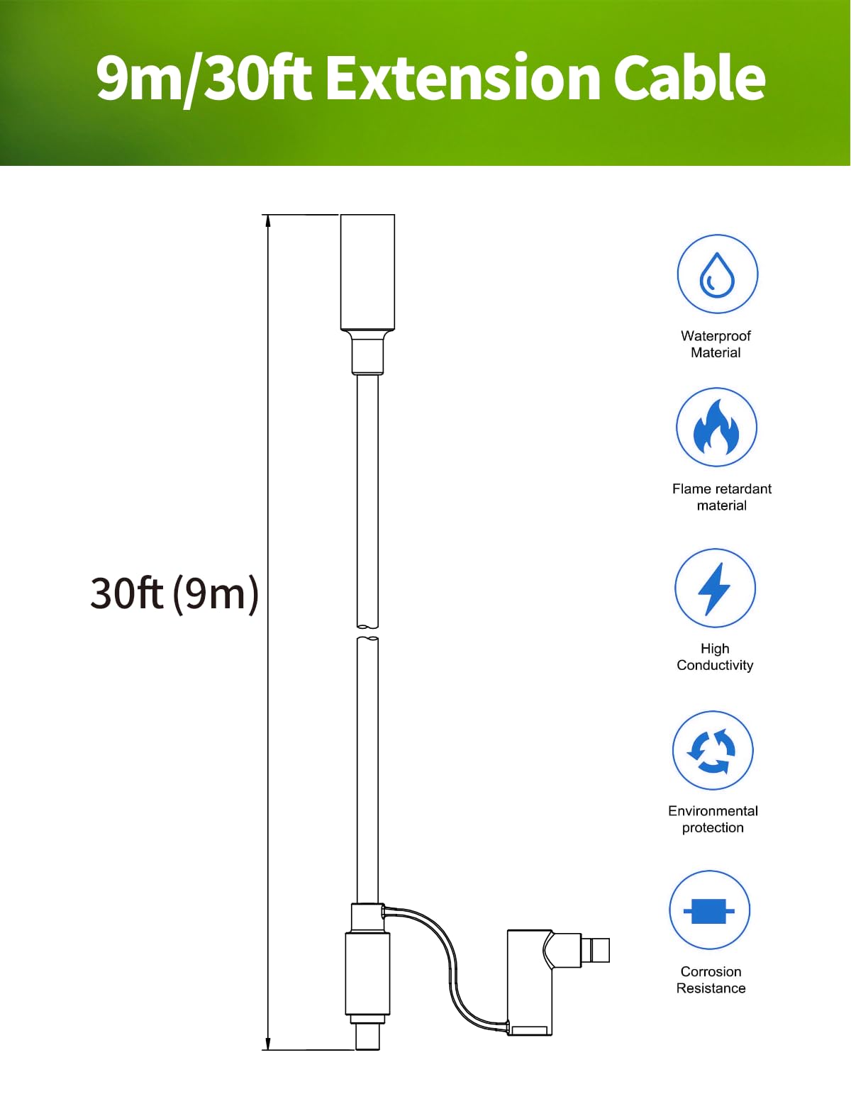 Lonnky DC 8,0 mm Solargenerator Verlängerungskabel für Jackery/BLUETTI/Anker/GZ Yeti/Meisten Powerstationen, DC7909 Solarpanel-Kabel Weiblich zu Männlich mit Zusätzlich DC8020 Stromadapter (9M)