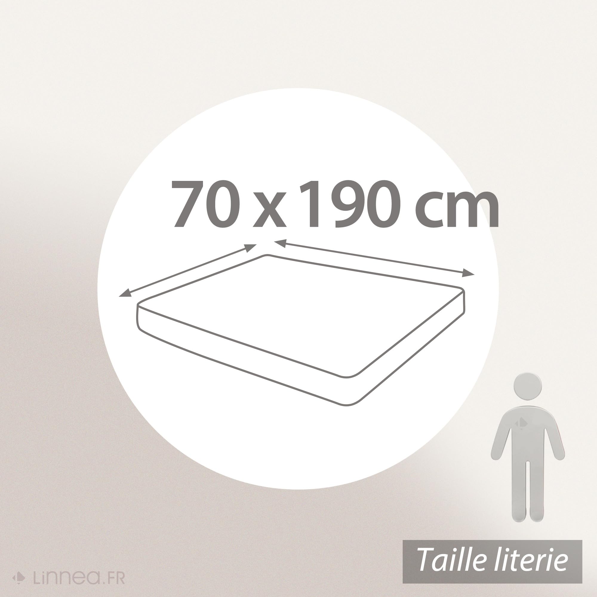 Linnea Drap Housse uni 70x190 cm Bonnet 40 cm 100% Coton Alto Marron Chamois