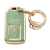 Gematay For Honda Key Fob Cover, Car Key Case Protector for Honda Civic Accord Pilot CRV Odyssey Key Fob Shell with keychain, Green