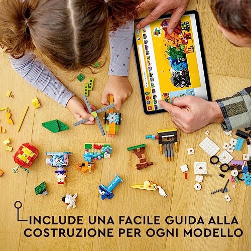Classic Mattoncini e Funzioni, Idee Creatie per Costruire 7 Mini Modellini con Meccanismi e Ingranaggi, come una Ballerina, una Mela o un Elicottero Giocattolo, Giochi per Bambini e Bambine 11019 - Lego - Immagine 4
