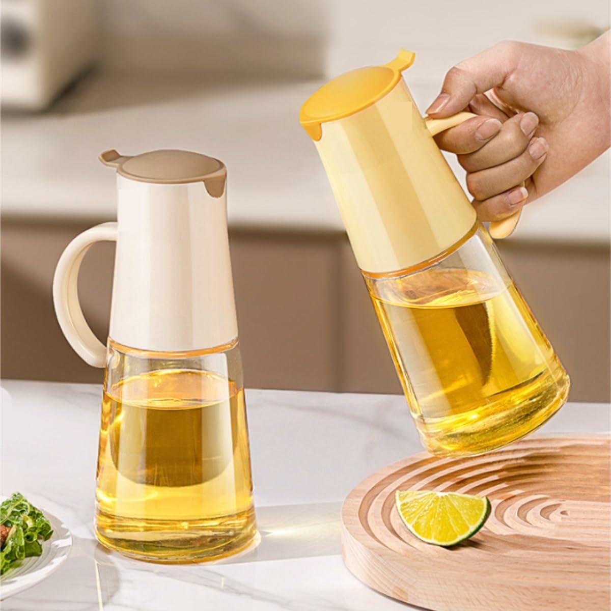 Dispenser per Salsa di Soia Cucina Olio Domestico Pentola Vetro Bottiglia Olio A Prova Di Perdite Salsa Di Soia Aceto Bottiglia 2 Pezzi Set Contenitore Dell'olio