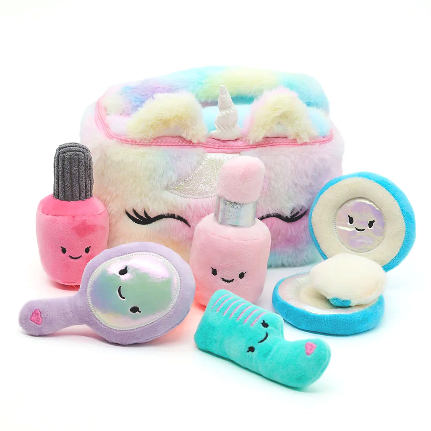 Snuggz Kids Unicorn Beauty Plush Playset - Interactive Toy for Girls with Pretend Play Makeup Kit and Accessories, Soft Cuddly Gift Idea for Children