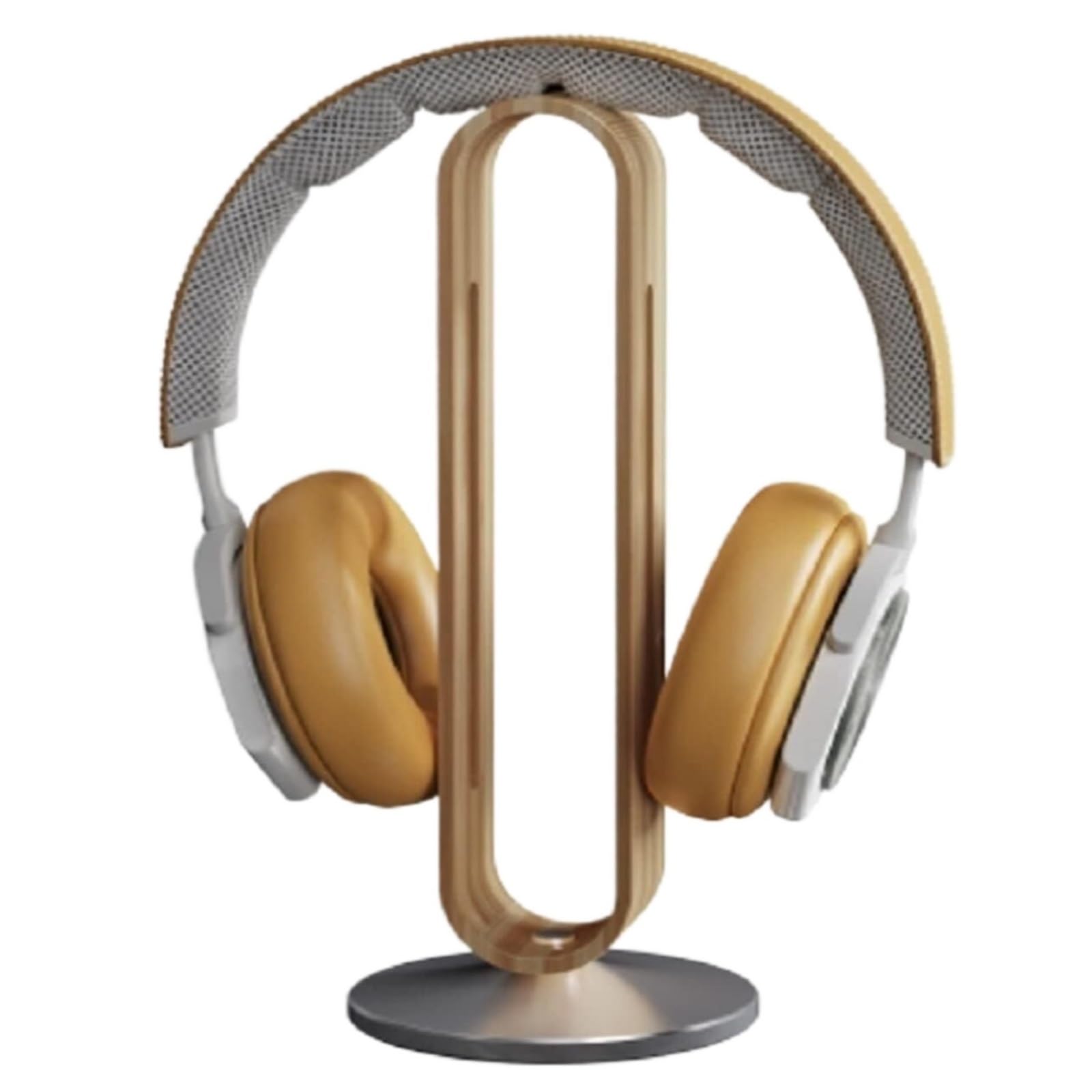 Gaming Accessori Design Ad Arco A Forma di U, Base Antiscivolo in Lega di Alluminio, Supporto per Cuffie in Legno per Cuffie On-Ear Stand Over-Ear da Gioco