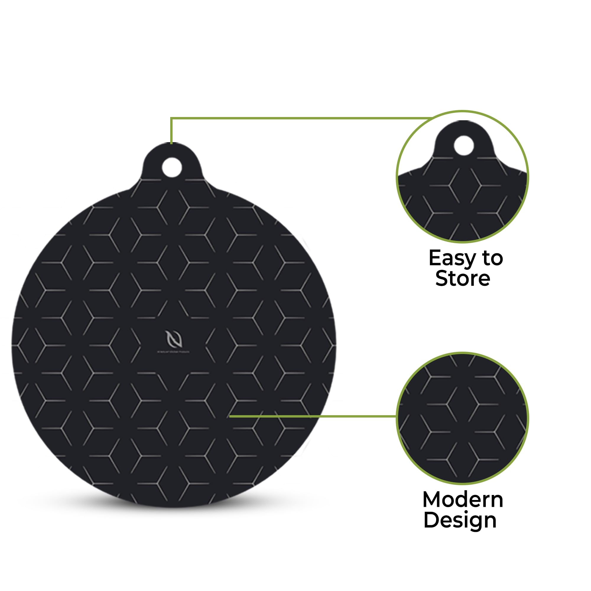 HI NATURE™ Tappetino a Induzione 6 Pezzi in Silicone Nero | Protezione Piano Induzione e Copertura Piano Cottura | Tappetini Protettivi per Fornelli a Induzione e Sottopentola per (6x, 6, pezzi)