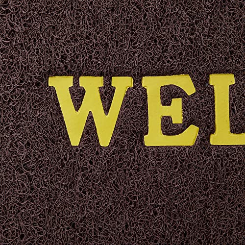 Kuber Industries Printed Welcome Door Mat|Strong PVC Material & Solid Print|Anti Skid & Water Proof|Size 58 X 38 (Brown), Large Rectangle 7 61gQyIddO2L