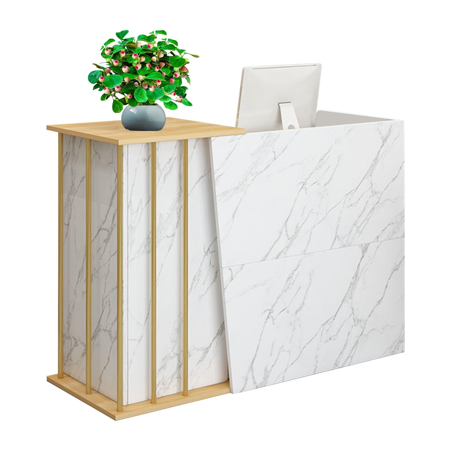 GAOXIAO Reception Desk Commercial Shop Counter Desk, Modern Storage Cabinet Simple Cashier Counter with Lockable Drawer for Retail Salon Lobby, Stores Elegant Finish B 100 cm
