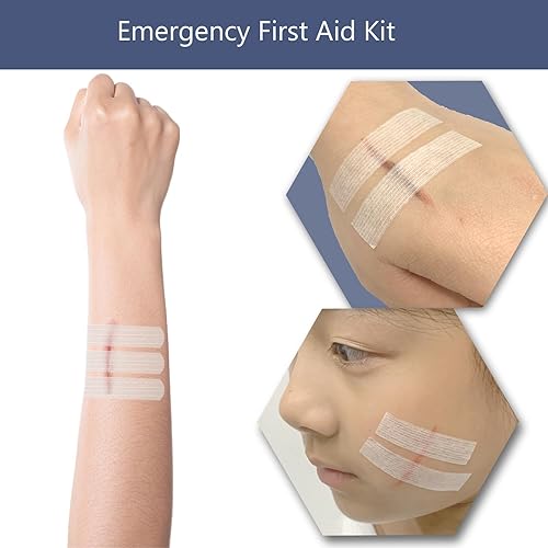 Miniatura 4 de Mediss Vendajes adhesivos desechables para heridas en la piel, tiras de puntada estéril después de lesiones, supervivencia, curación, 10 unidades