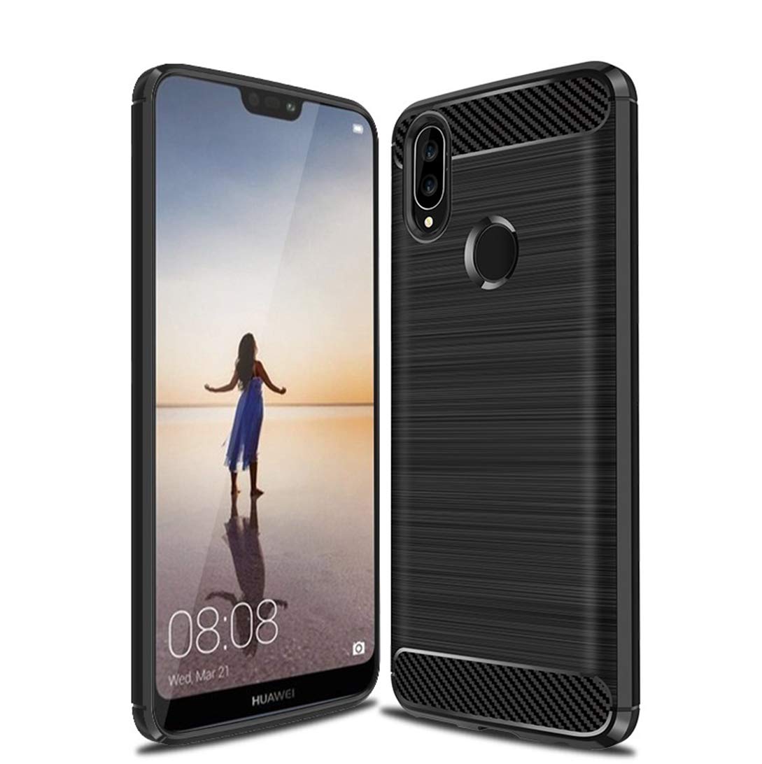 Huawei Nova 3E Case Cover Shell,Carbon Fiber Material Case,Smooth Non-Slip Soft,Anti-Fingerprint case,Fully Protective Case Cover for Huawei Nova 3E