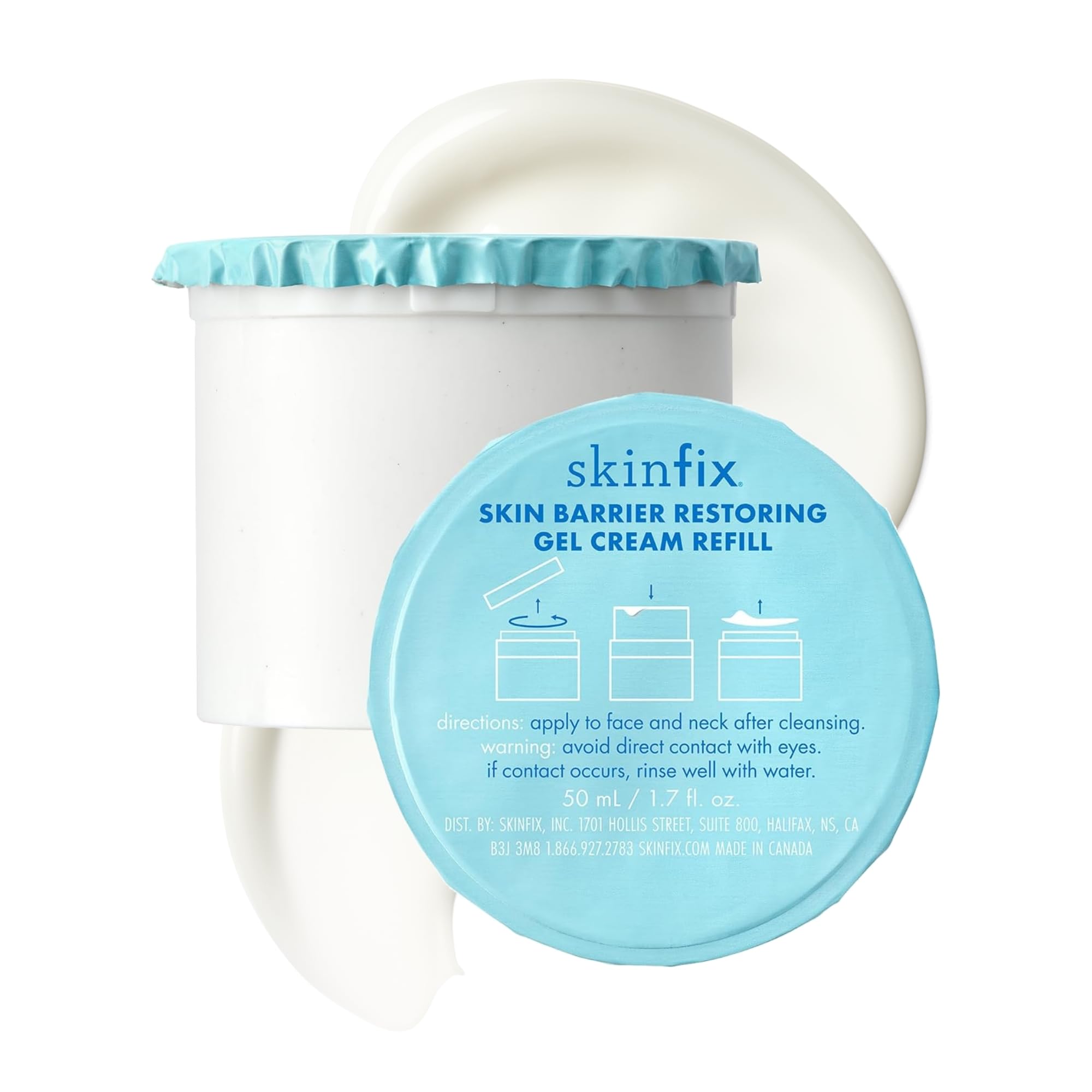 Skinfix Skin Barrier Restoring Gel Cream - 1.7 oz Refill - Non-Greasy Moisturizer for Normal to Combination Skin - Hydrates, Plumps & Smooths -