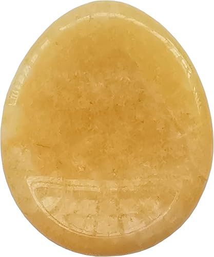 Piedra de jade amarillo natural para la preocupación del pulgar, piedras de palma de bolsillo de cristal de reiki para relajar el estrés