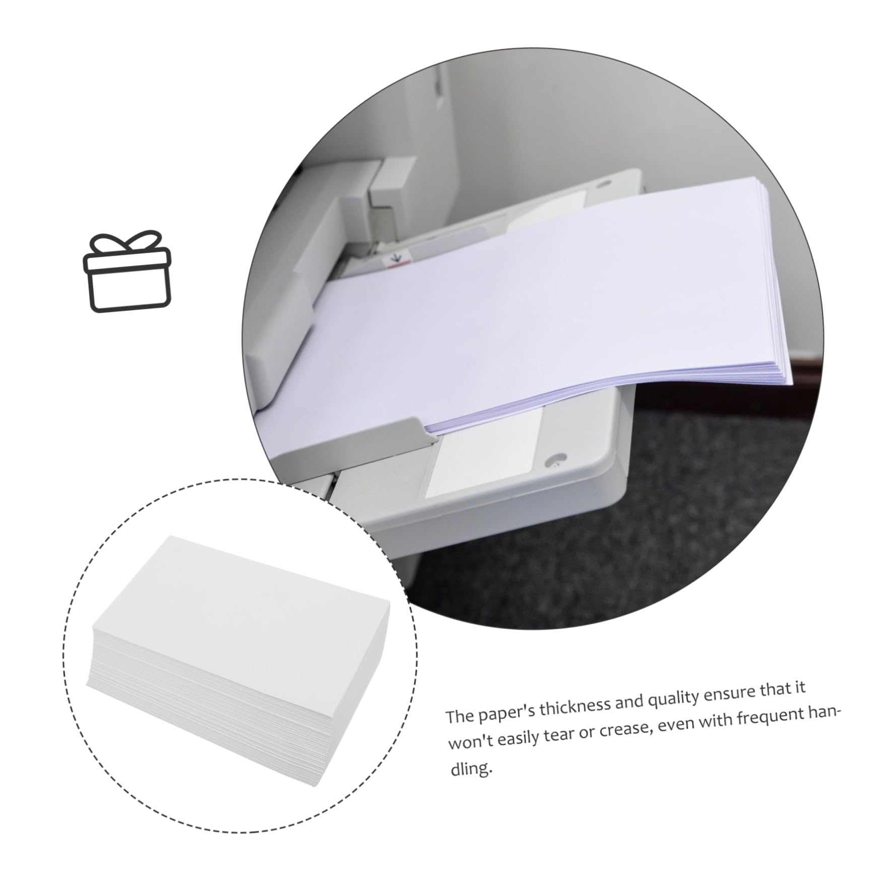 Weißes Multifunktions Druckerpapier Dickes Kopierpapier 500 Blatt für Laserdrucker mit Bedruckbarkeit und Reißfester Qualität für Büro und Zuhause