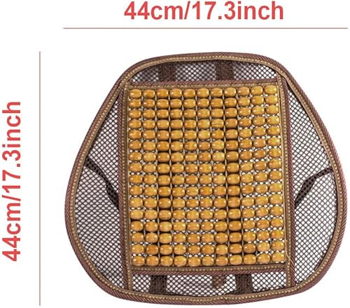 Miniatura 2 de Soporte lumbar de madera con cuentas de masaje cómodo cojín de respaldo para asiento de automóvil, silla de oficina en casa, negro