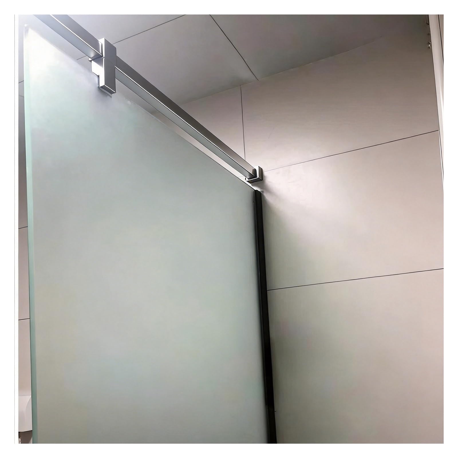 CHZDPP Glass Support Rod for Wet Area Divider, Frameless Glass Partition Stabilizer Support Bar, Shower Door Stabilizer Bar for Rimless Fish Tank/Restroom(Silver,60cm/23.6in)