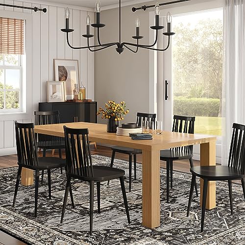 RUUGME Washable 8x10 Area Rugs - Large Rugs for Living Room Stain Resistant Carpet Vintage Rugs for Bedroom with Non Slip Backing Home Decor Floor Decoration Mat (8x10 Black)