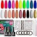 Beetles Vernis Semi Permanent, Lot de Vernis à Ongles Gels 20 Pcs 5ml avec Base Top Coat Mat et Brillant 7,5ml, DIY Manucure avec 3 Brosses à ongles 3 Bandes à rayures 5 Autocollants d'ongle d’animal