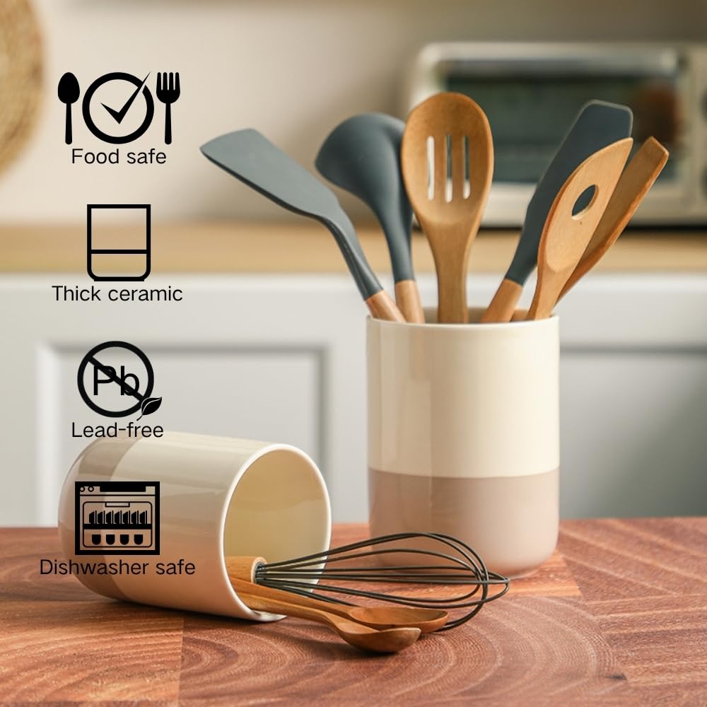 BeGrit 2-Piece Ceramic Kitchen Utensil Pot Holder | Kitchen Utensils Kitchen Utensil Organizer Storage to organize pot utensil Bar Tables