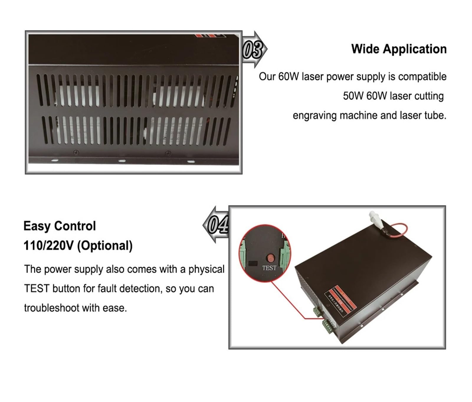 Zasilacz MYJG60W obsługuje napięcie 95 ~ 250 V