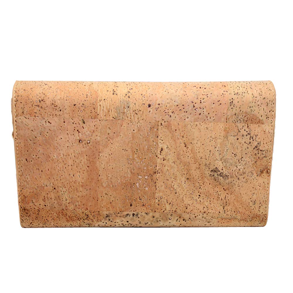 Bolso cruzado de corcho natural, bolso vegano para mujer, cartera de embrague de corcho, Beige 6
