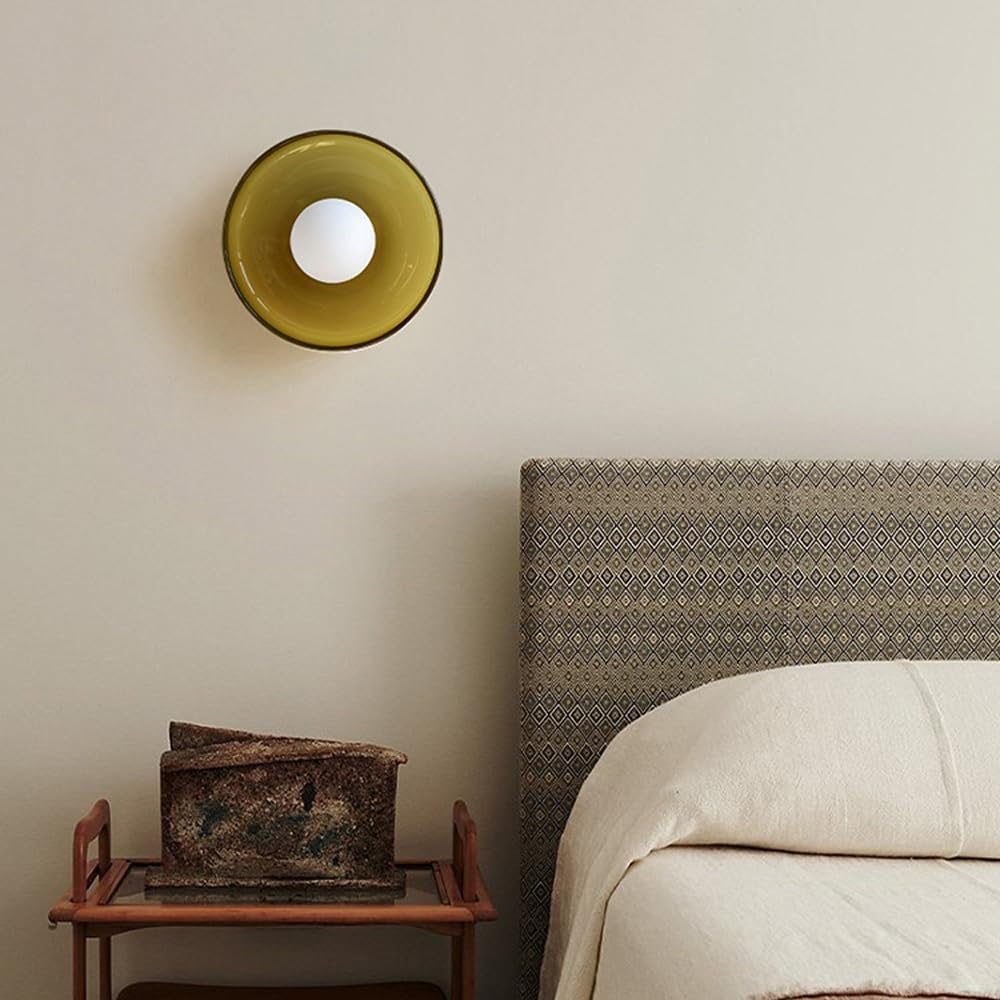 Lámpara de techo moderna para pasillo de mediados de siglo, lámpara de techo para cocina de granja, luz de techo de vidrio verde naranja para baño, luz de techo empotrada para porche delantero