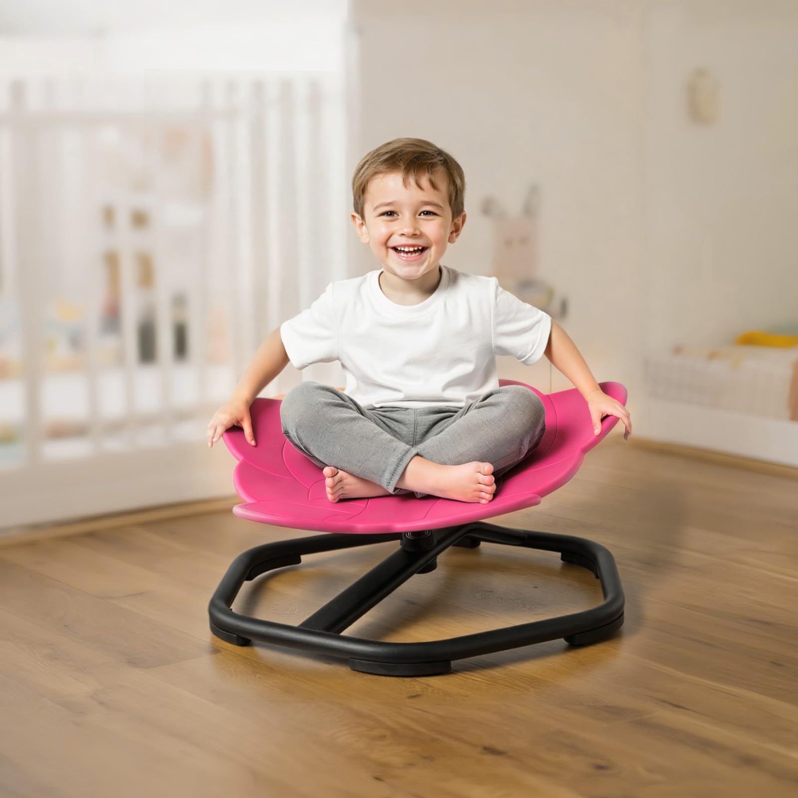 VEVOR Kinderdrehstuhl sensorischer Drehstuhl in Elefantenform, 100 kg Tragkraft, sensorisches Spielzeug mit Rutschfester Metallfuß, zur Förderung von Koordination Gleichgewicht Konzentration, Rot
