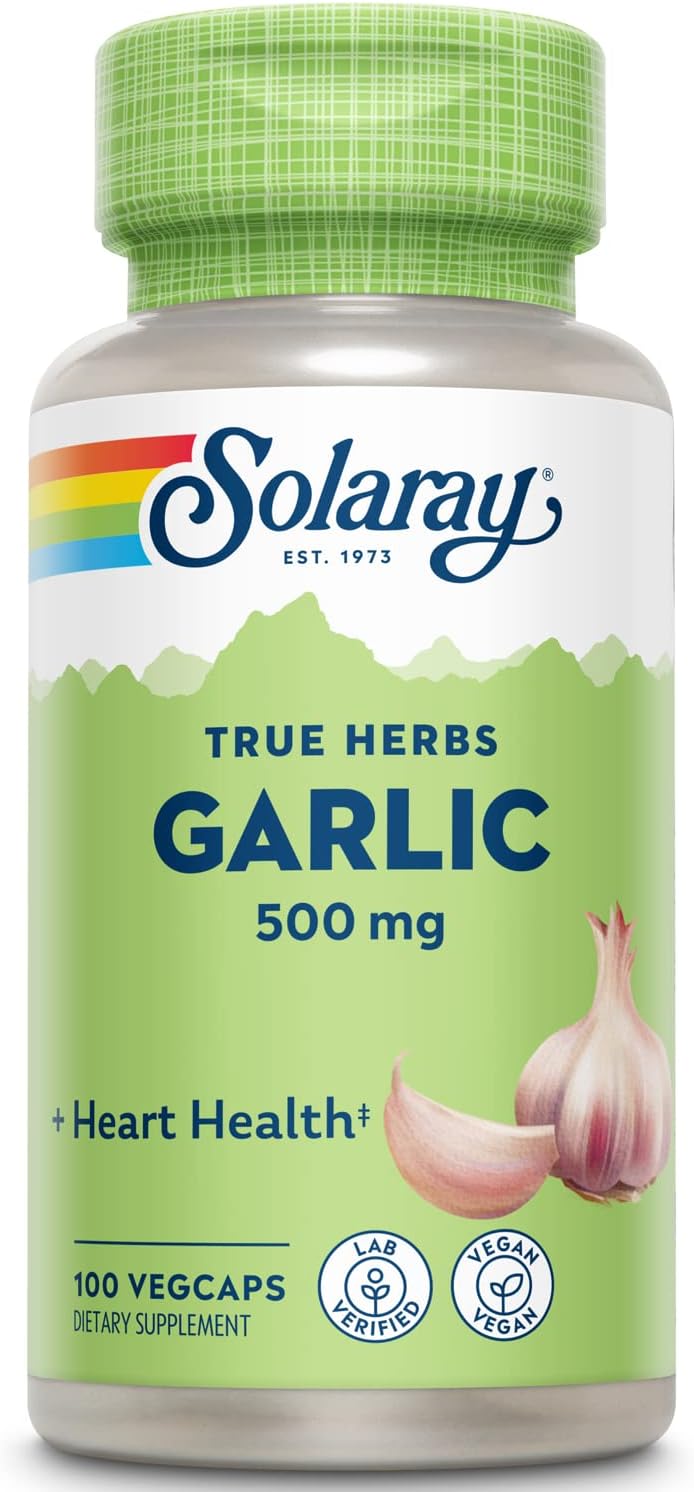 SOLARAY Garlic Supplement 500mg, Vegan, Odorless Garlic