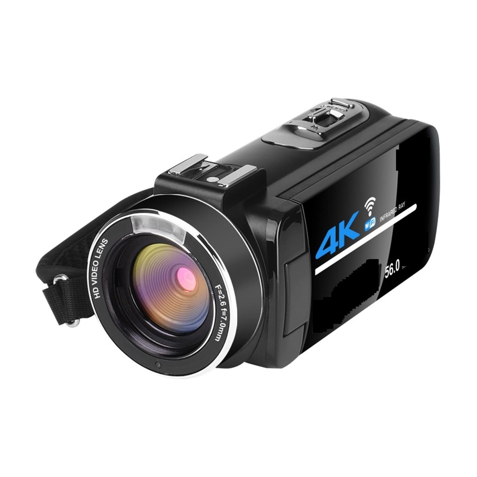 Macchina fotografica digitale, Videocamere digitali for visione notturna Videoregistratore grandangolare 4K Videocamera streaming for fotografia Microfono 18X Vlog Webcam(16G SD Card)