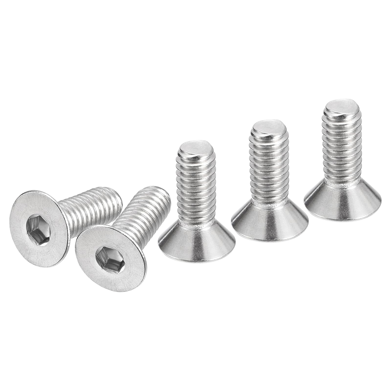 DTGN 5/16-18 x 7/8" Flat Head Socket Cap Screws, 20 Pack 304 Stainless Steel Hex Socket Flat Head Screws, Full Thread