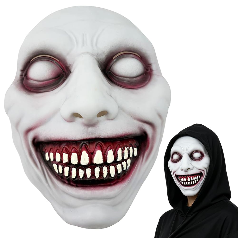 Smiling Demon Mask, Halloween Terrifying Smiling Terror Evil Face Mask