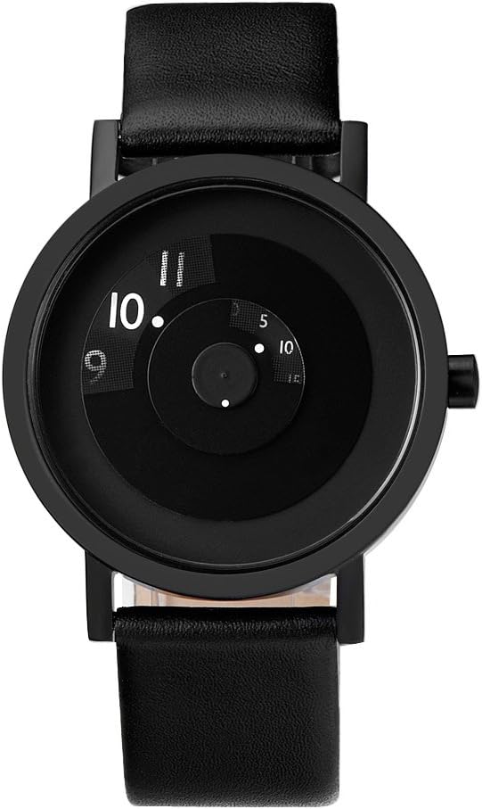 Projects Black Leather 40mm Reveal Watch