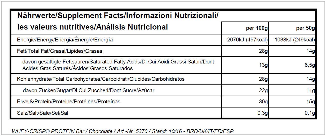 ALL STARS Whey Crisp Protein Riegel 25 x 50g Chocolate – Ansicht 5