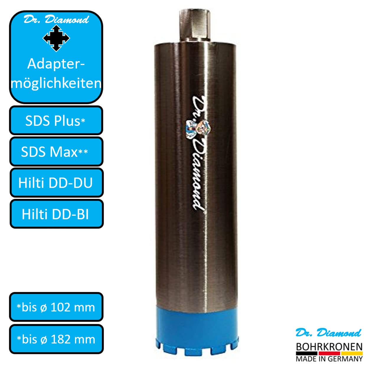 Dr. Diamond Corona diamantata 1 1 – 4 a secco punta, Dose punta Ø 225 mm 300 mm