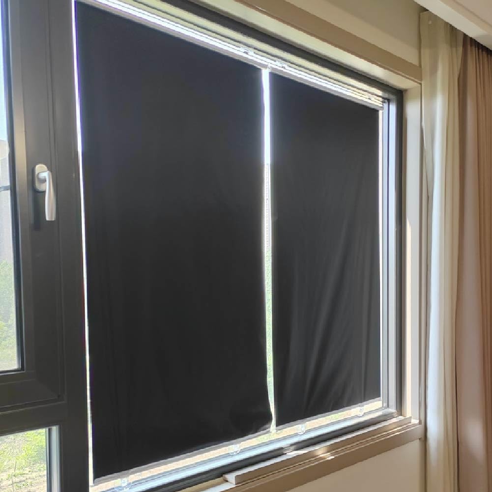 Tenda a Rullo Oscurante al 100%, Senza Fili, Senza Foratura, con Ventosa, Impermeabile, termoisolante, con Protezione UV, 40-79 cm L x 150/200 cm H, Nera, Facile da installare, per
