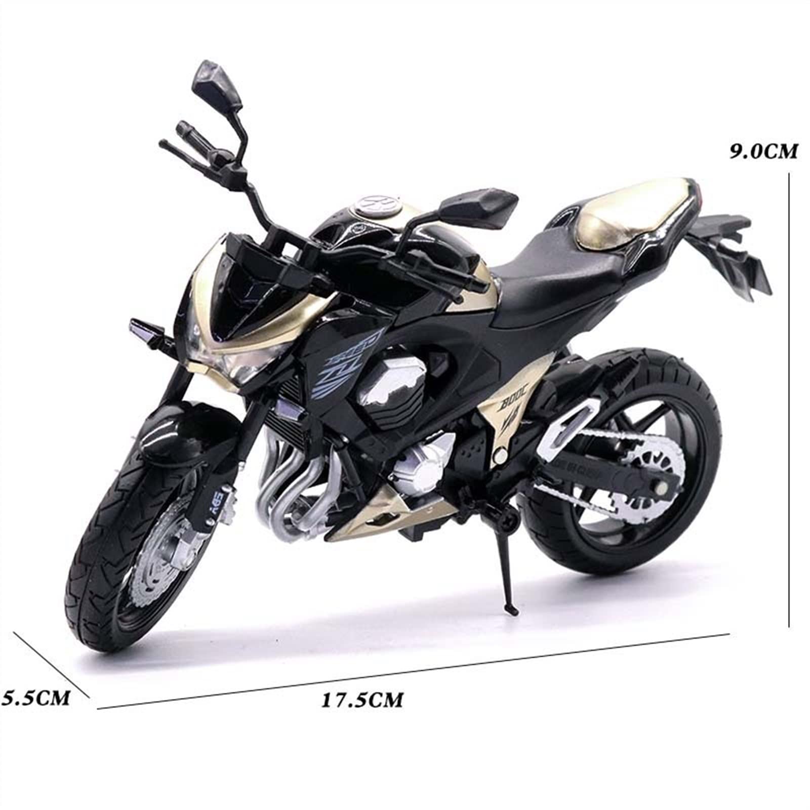 Mini Moto Kawasaki Z1000 1:12 – Alliage Et Plastique – 17,8 Cm – Roues Libres, Suspension – Collection Dès 14 Ans